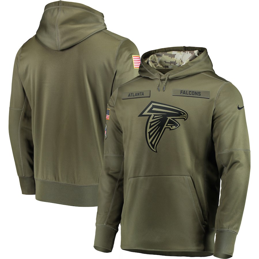 Men Atlanta Falcons Nike Olive Salute To Service KO Performance Hoodie Green->los angeles chargers->NFL Jersey